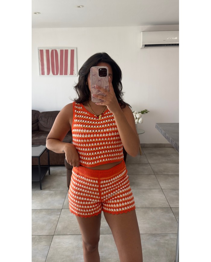 ENSEMBLE EN CROCHET ORANGE