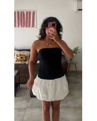 ROBE BUSTIER BALLON NOIR ET BLANCHE