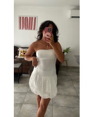 ROBE BUSTIER BALLON BLANCHE