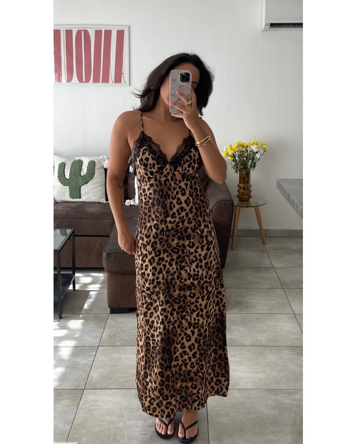 ROBE LEOPARD DENTELLE