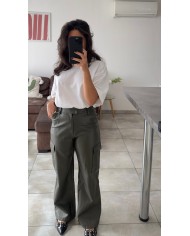 PANTALON SIMILI CUIR AVEC POCHE