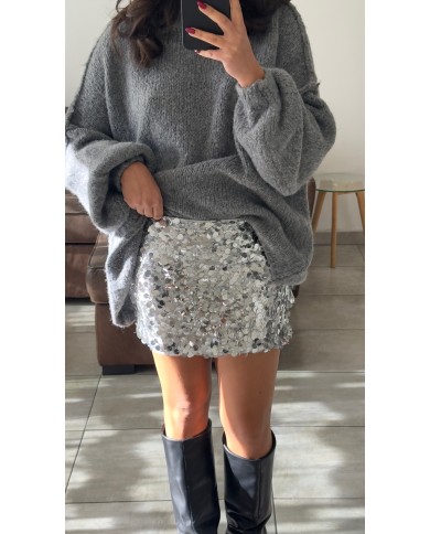 JUPE SEQUIN SILVER