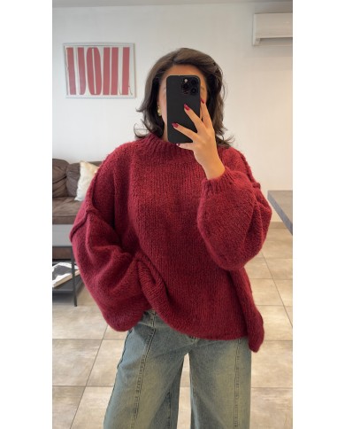 PULL OVERSIZE BORDEAUX