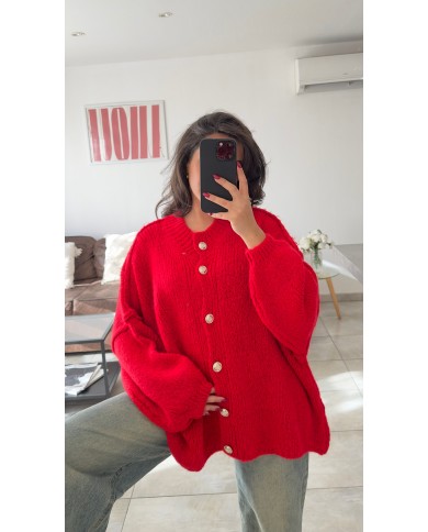 GILET OVERSIZE ROUGE