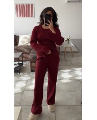 PANTALON ENSEMBLE CÔTELÉ CHOCO