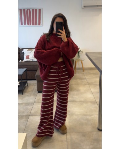 PANTALON ENSEMBLE BORDEAUX