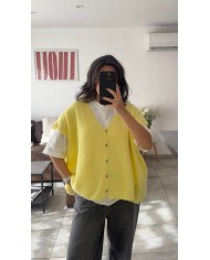 GILET MOHAIR JAUNE