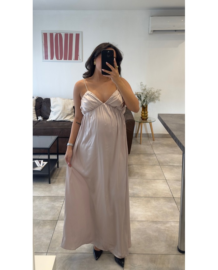 ROBE SATIN CHAMPAGNE
