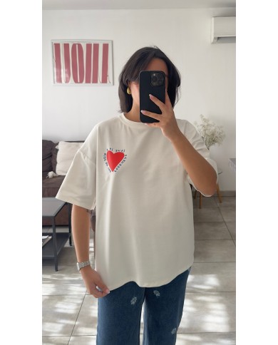 T-SHIRT CŒUR BLANC