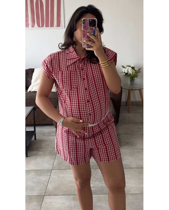 ENSEMBLE VICHY ROUGE