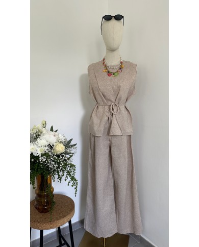 PANTALON ENSEMBLE BEIGE