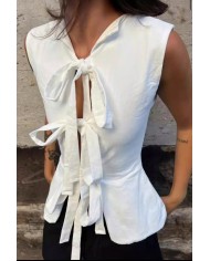 TOP ELIE NOEUD BLANC