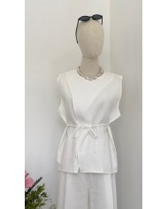 PANTALON ENSEMBLE BLANC