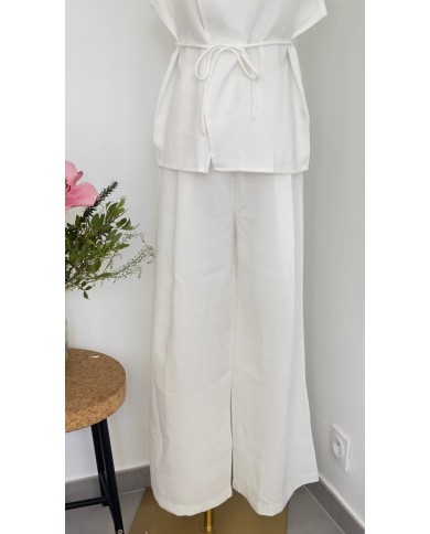 PANTALON ENSEMBLE BLANC