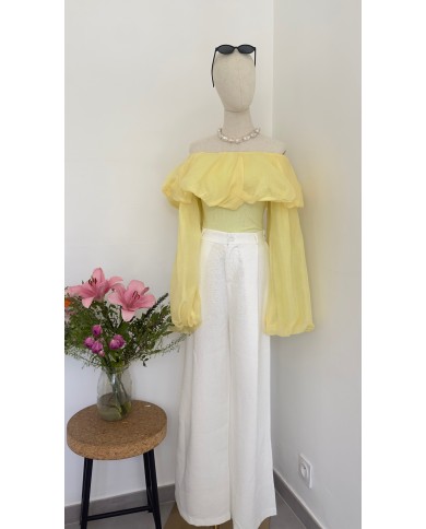 TOP COL BATEAU JAUNE