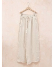 PANTALON EN LIN BLANC