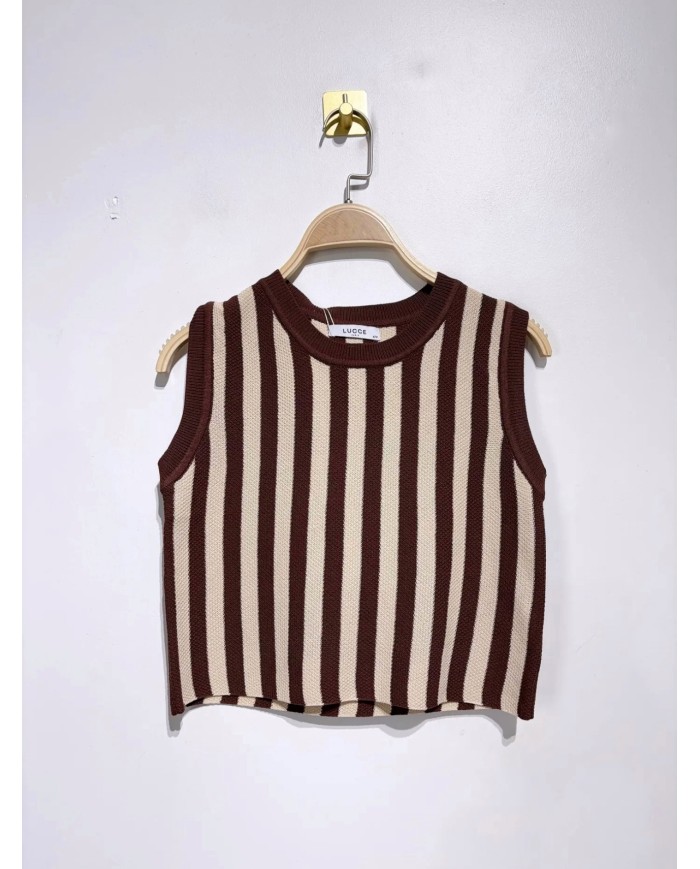 TOP ENSEMBLE EN MAILLE CHOCO