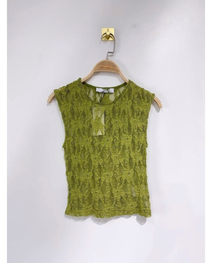 TOP EN DENTELLE GREEN