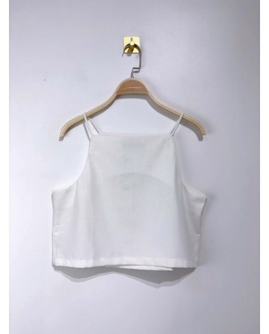TOP EN LIN BLANC