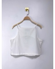 TOP EN LIN BLANC