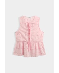 TOP BRODERIE ANGLAISE ROSE