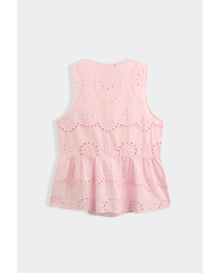 TOP BRODERIE ANGLAISE ROSE
