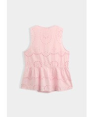 TOP BRODERIE ANGLAISE ROSE