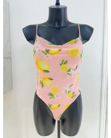 BODY EN TULE CITRON ROSE