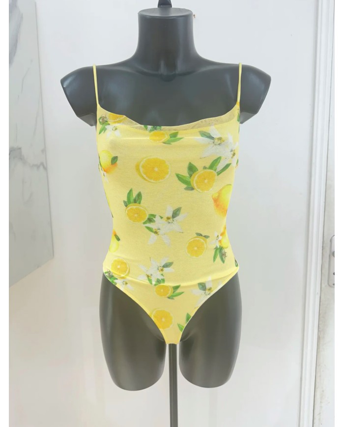 BODY EN TULE CITRON JAUNE
