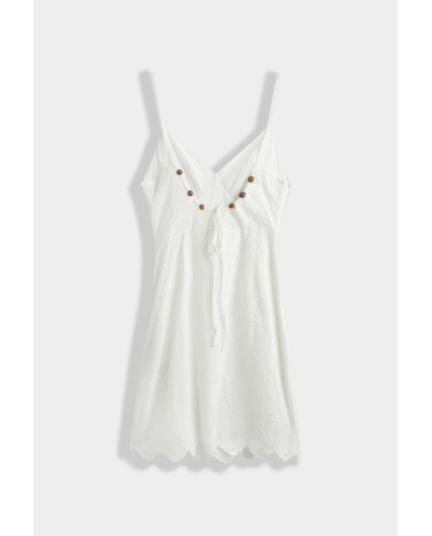 ROBE DOS NU PERLE BLANC