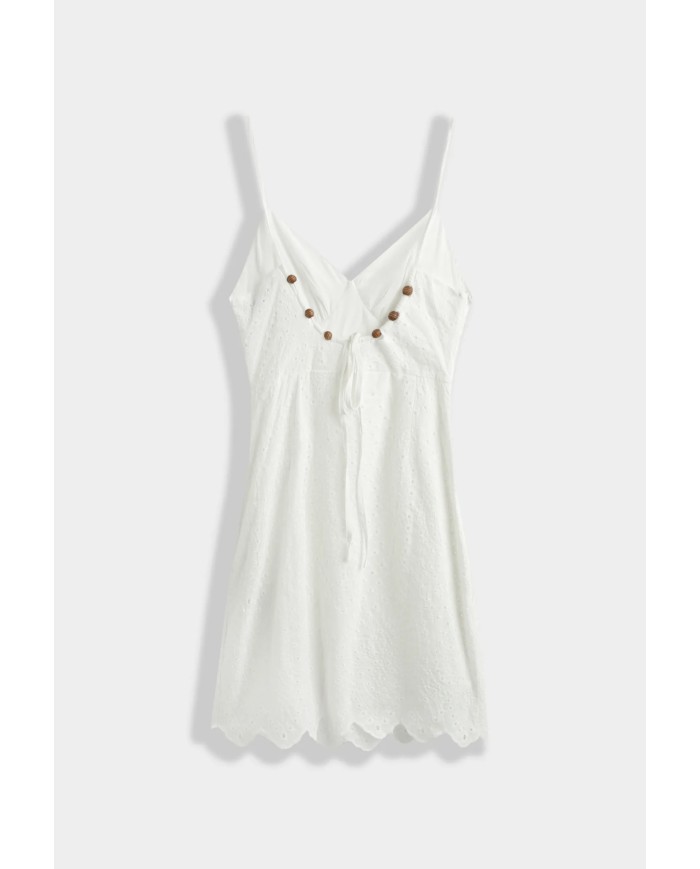 ROBE DOS NU PERLE BLANC