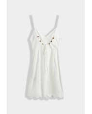 ROBE DOS NU PERLE BLANC