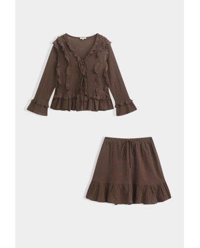 JUPE ENSEMBLE COACHELLA CHOCOLAT