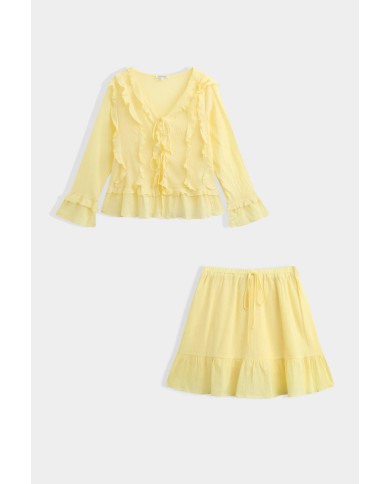 CHEMISIER ENSEMBLE COACHELLA JAUNE
