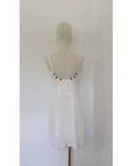 ROBE DOS NU PERLE BLANC