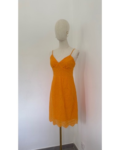 ROBE DOS NU PERLE ORANGE