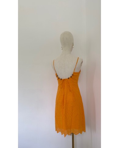 ROBE DOS NU PERLE ORANGE