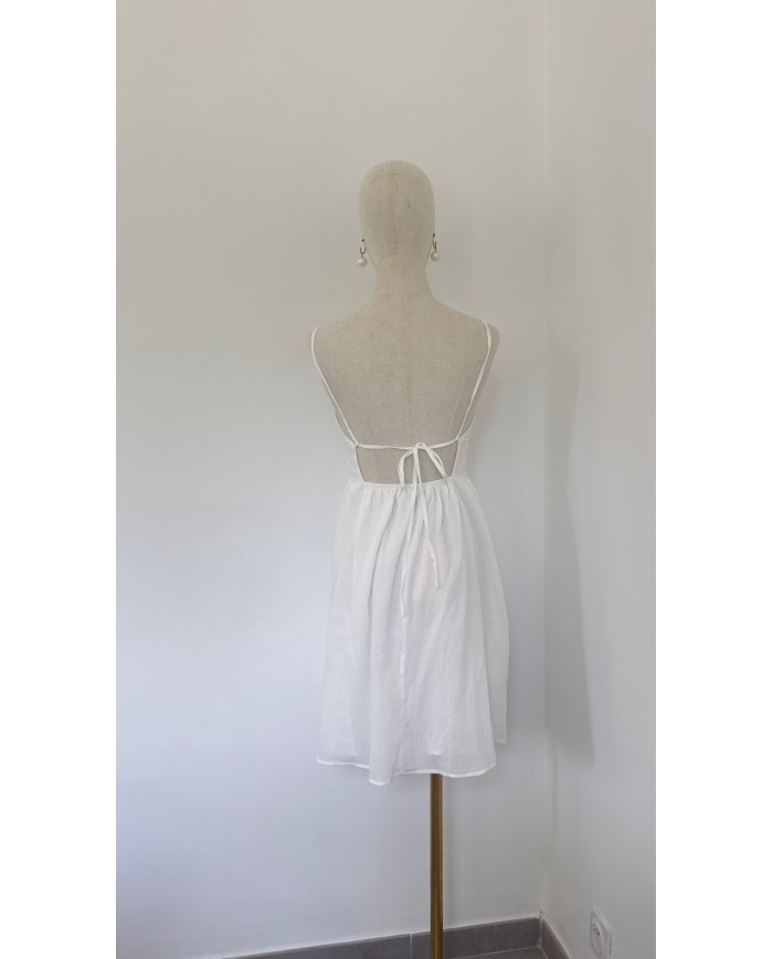 ROBE GAZ DE COTON BLANC