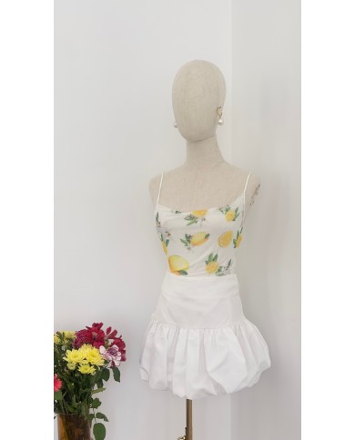 BODY EN TULE CITRON BLANC
