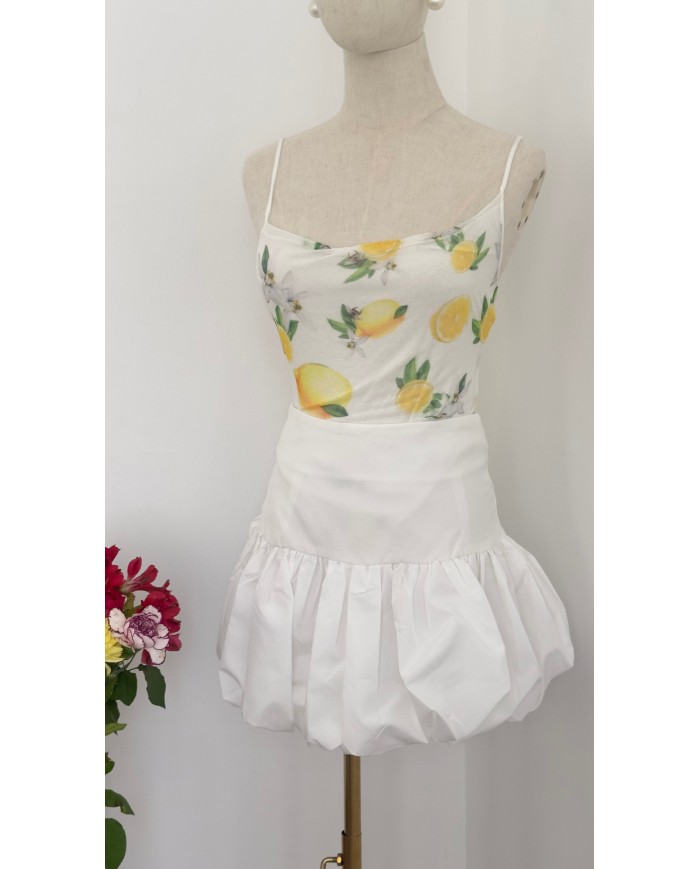 MINI JUPE BALLON BLANC