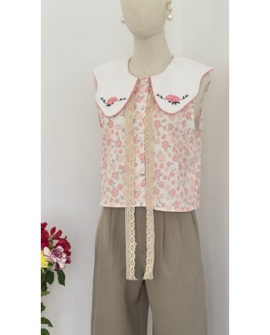 TOP FLEURI COL CLAUDINE