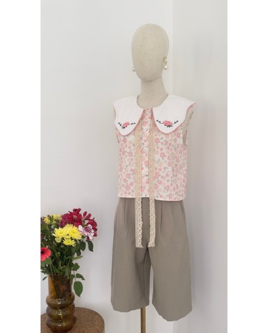 TOP FLEURI COL CLAUDINE