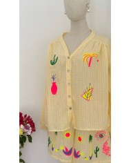 CHEMISE ENSEMBLE SUNNY TROPIC JAUNE