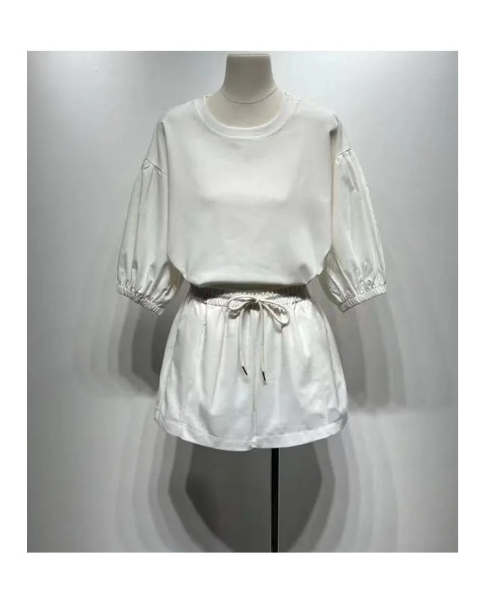 SHORT ENSEMBLE COTON BLANC
