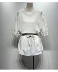 SHORT ENSEMBLE COTON BLANC