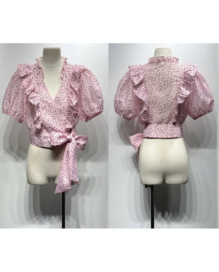 TOP À POIS ROSE