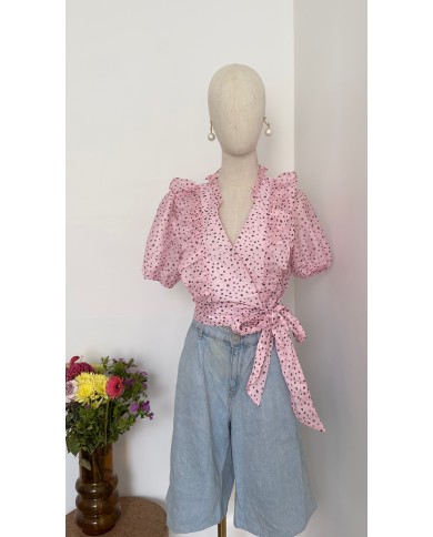 TOP À POIS ROSE
