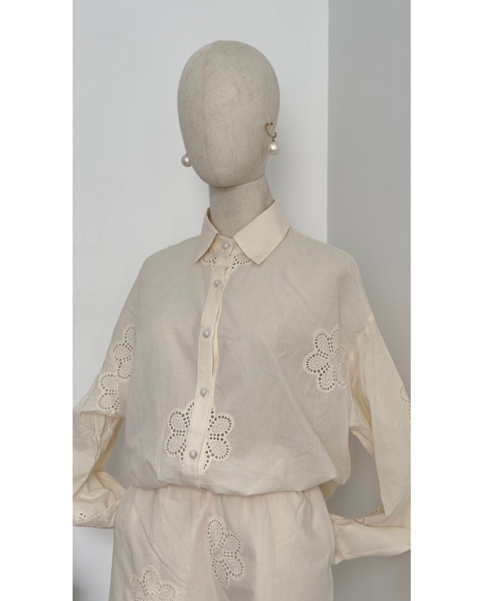 CHEMISE ENSEMBLE BRODERIE ANGLAISE