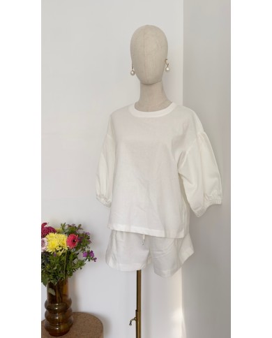 SHORT ENSEMBLE COTON BLANC