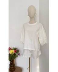 SHORT ENSEMBLE COTON BLANC